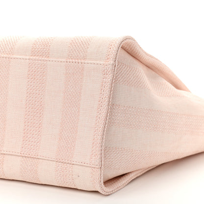 Chanel Mixed Fibers Calfskin Striped Medium Deauville Tote Light Pink 11 of 13