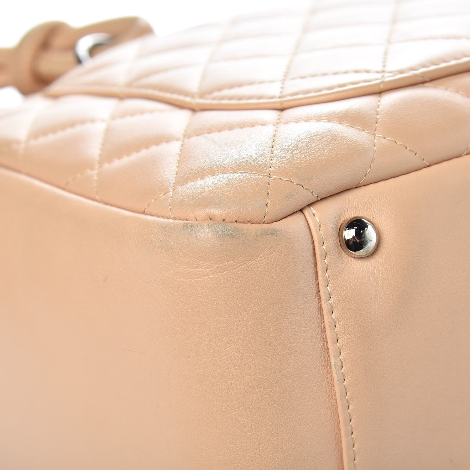 Chanel Calfskin Quilted Large Cambon Flap Beige Black 12 of 14