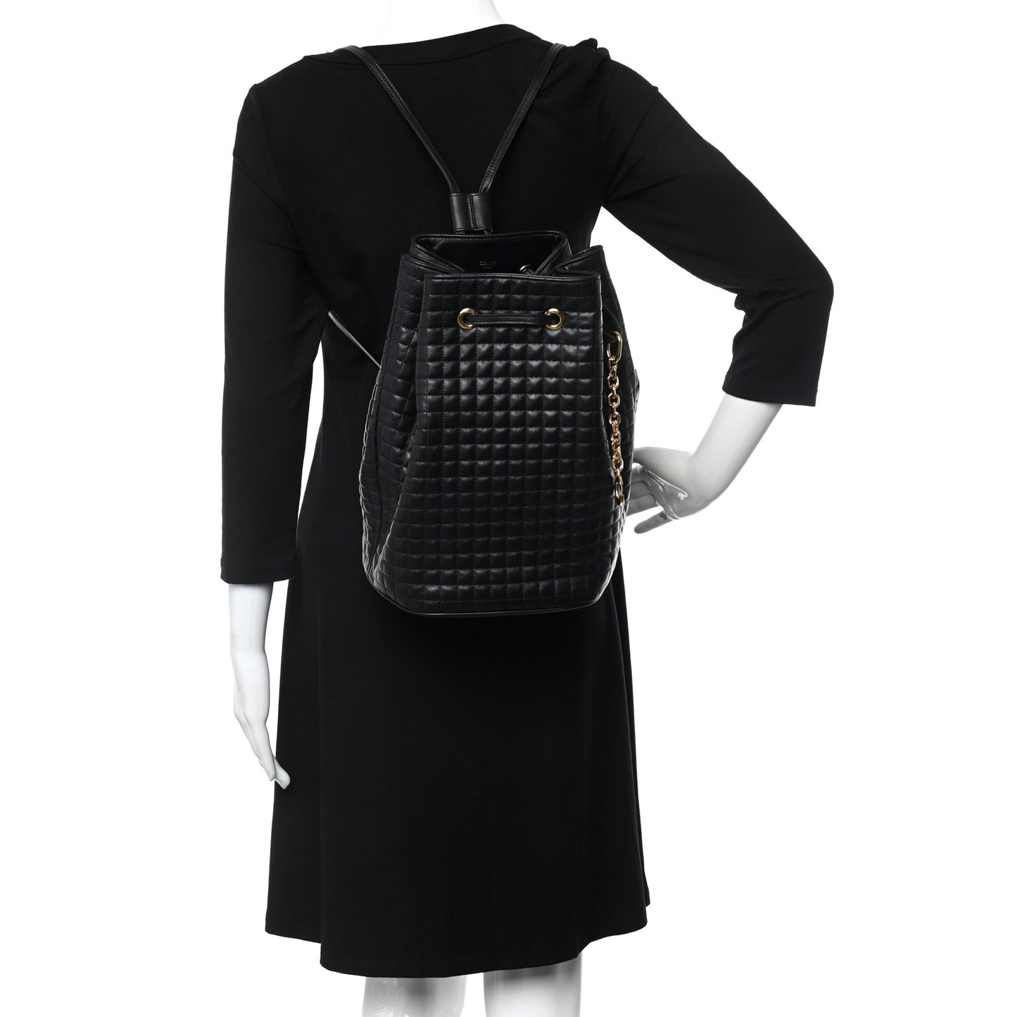 Calfskin Quilted Small C Backpack Black