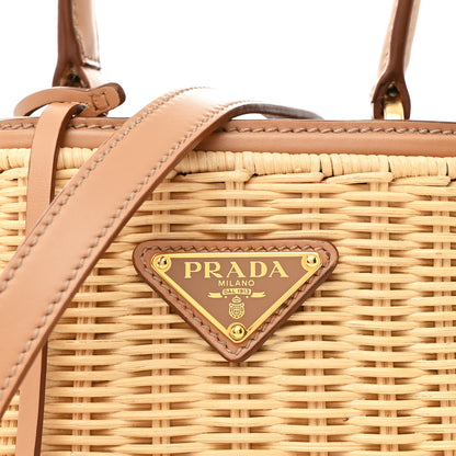 Prada Wicker Mini Panier Bag Natural 7 of 12