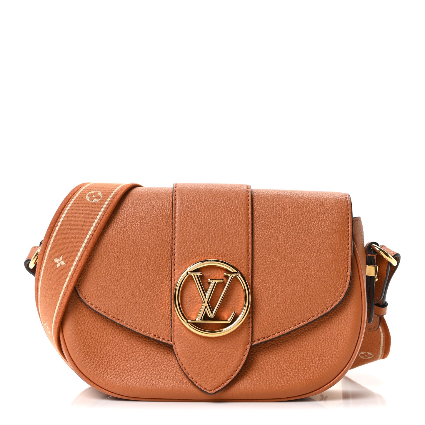 Grained Calfskin LV Pont 9 Soft MM Golden Siena