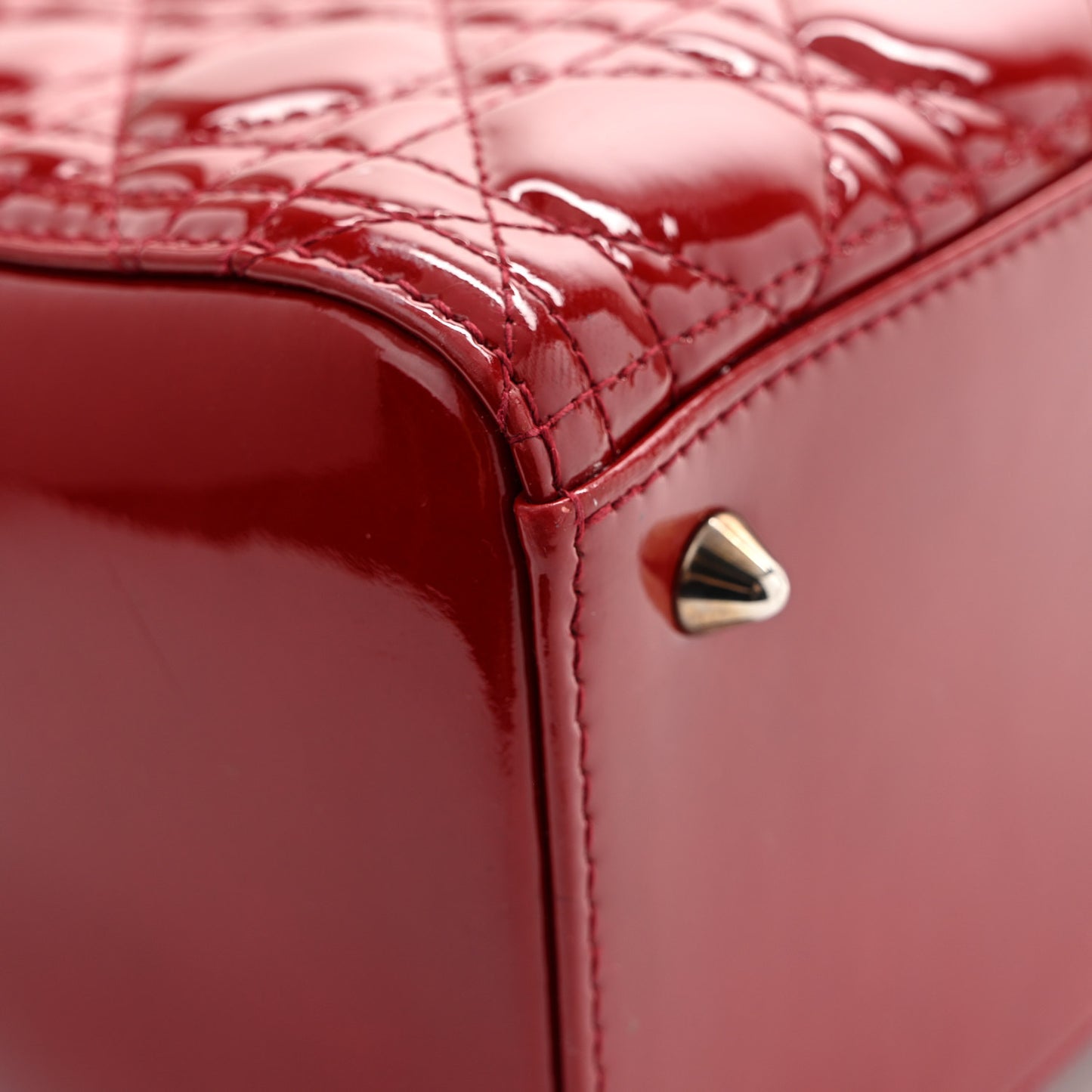 Patent Cannage Medium Lady Dior Red