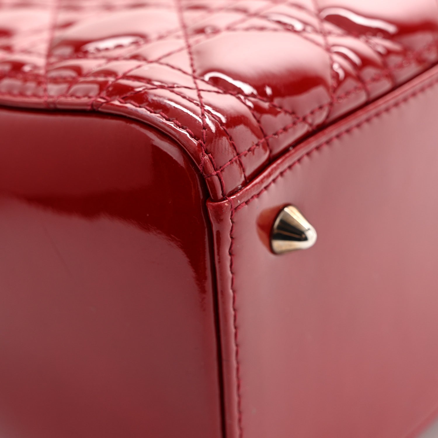 Christian Dior Patent Cannage Medium Lady Dior Red 12 of 14