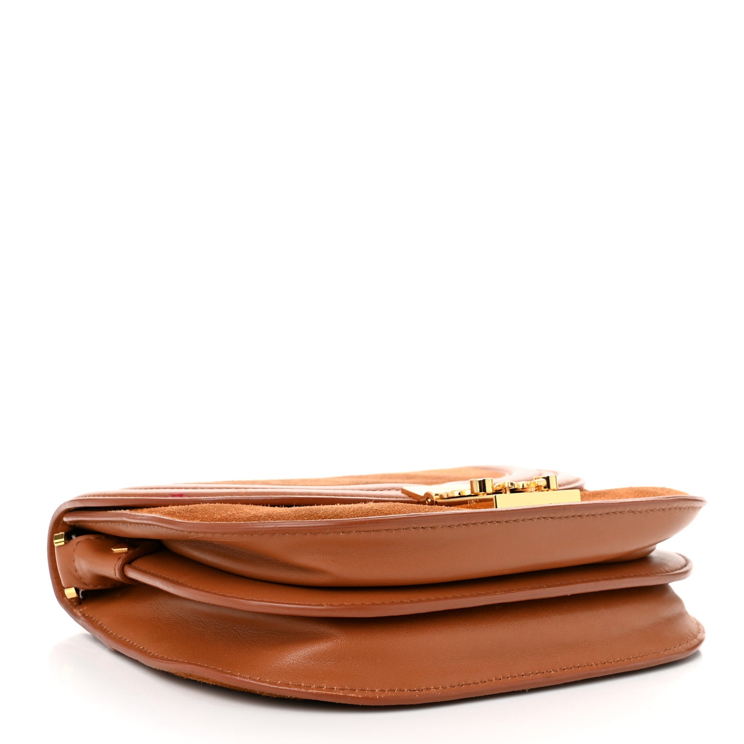 Suede Calfskin Trisha Small Shoulder Bag Brown