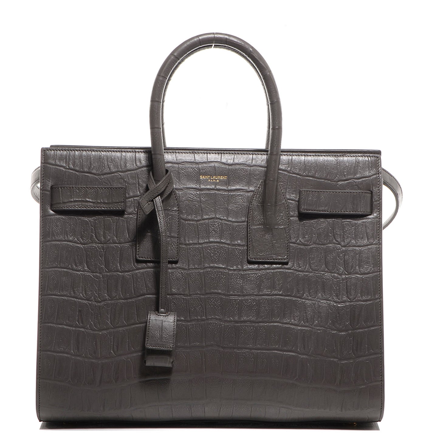 Calfskin Crocodile Embossed Small Sac de Jour Earth
