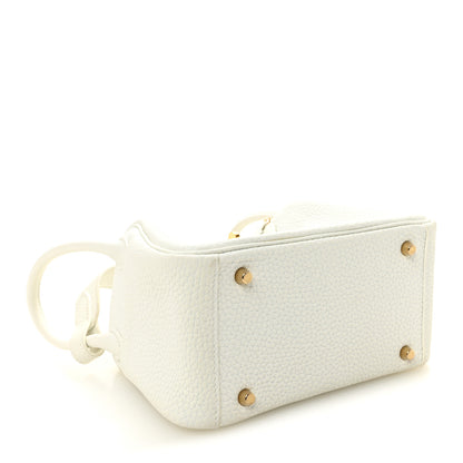 Hermes Taurillon Clemence Mini Lindy 20 New White 4 of 10