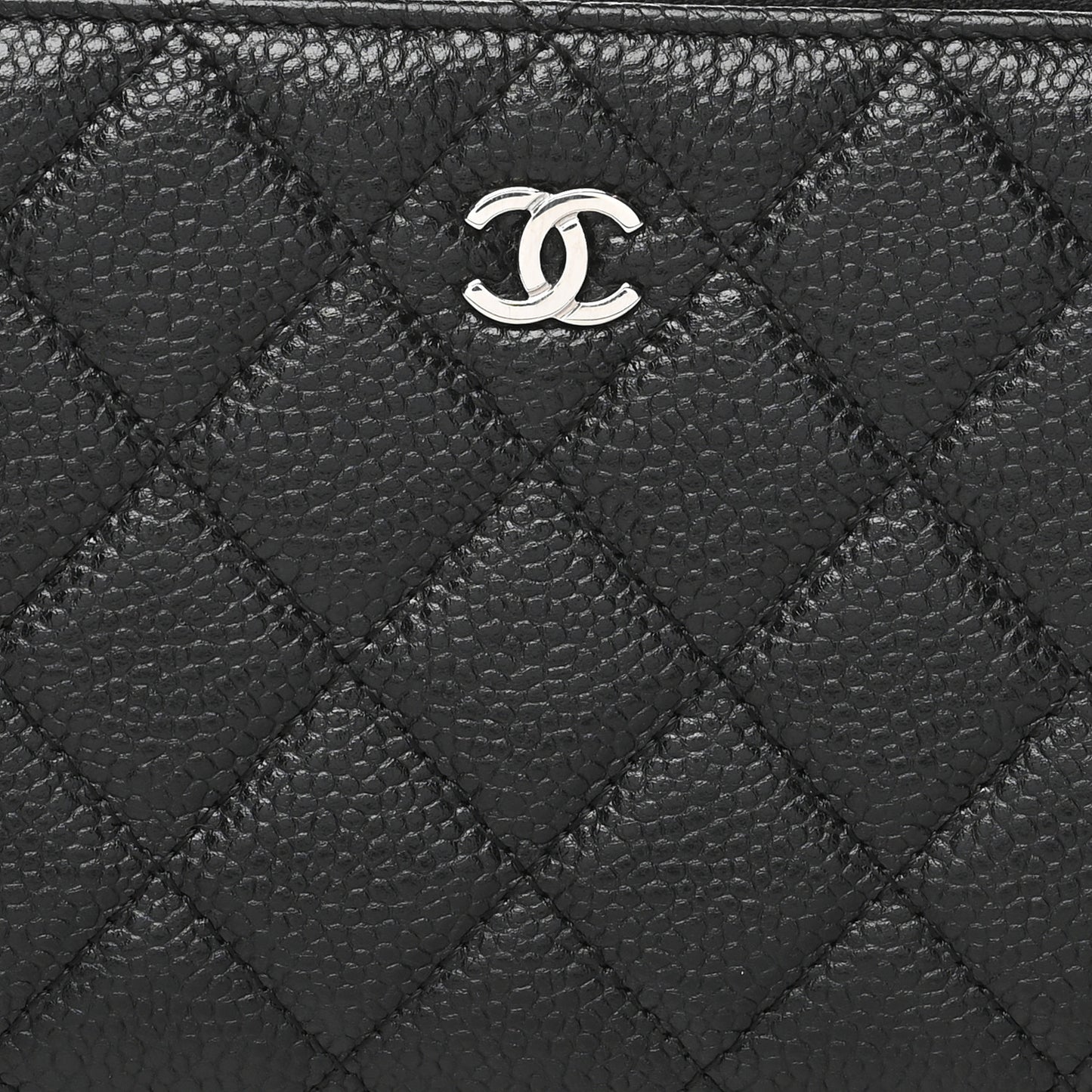 Caviar Quilted Large Gusset Zip Around Wallet Black