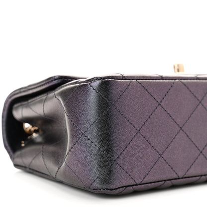 Chanel Iridescent Lambskin Quilted Mini Rectangular Flap Black 9 of 11