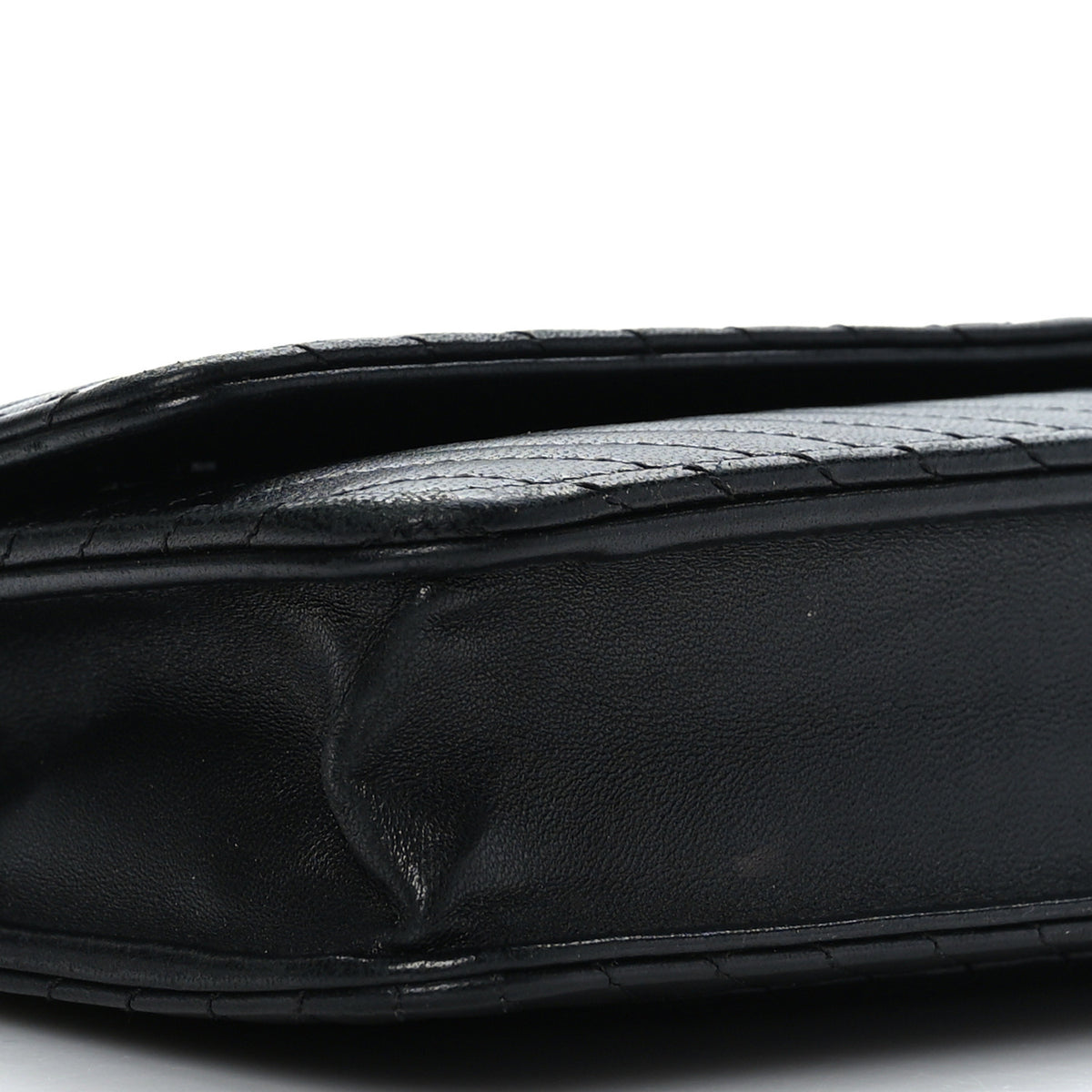 Chanel Lambskin Chevron Quilted Wallet On Chain WOC So Black 9 of 10