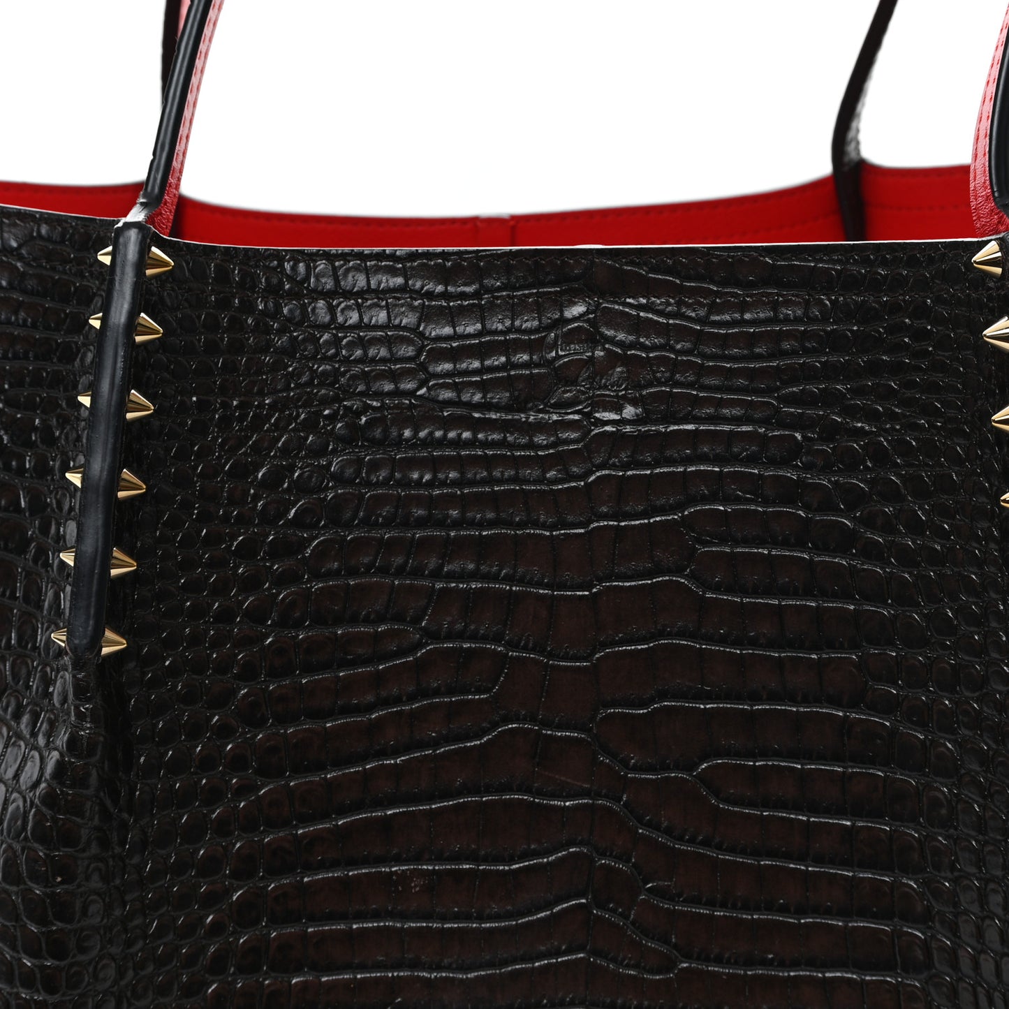 Calfskin Crocodile Embossed Spikes Large Cabarock Espresso