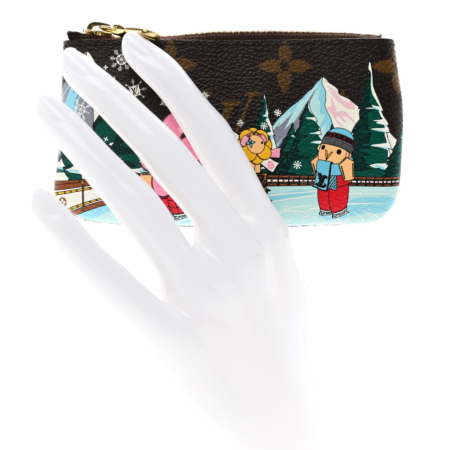 Louis Vuitton Monogram 2023 Christmas Animation Alpine Key Pouch Pink 2 of 8