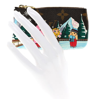 Louis Vuitton Monogram 2023 Christmas Animation Alpine Key Pouch Pink 2 of 8