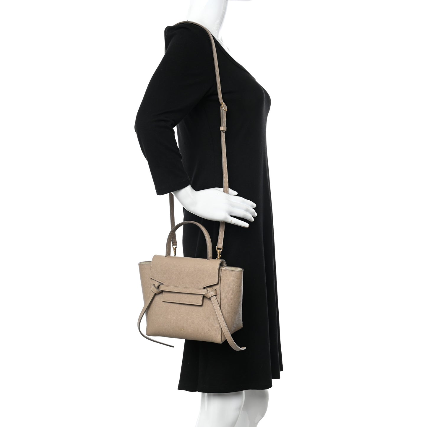 Grained Calfskin Nano Belt Bag Light Taupe
