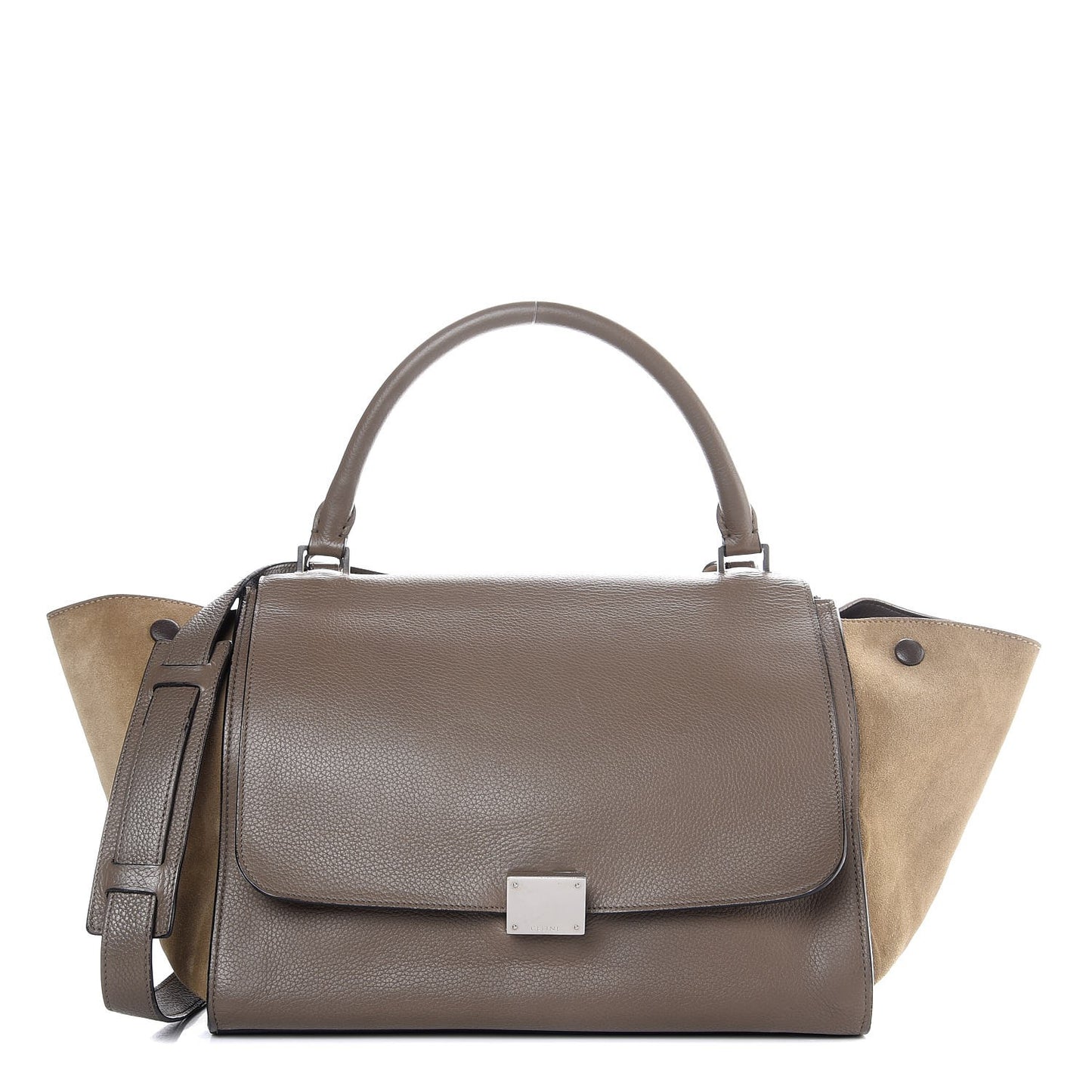 Drummed Calfskin Suede Medium Trapeze Souris