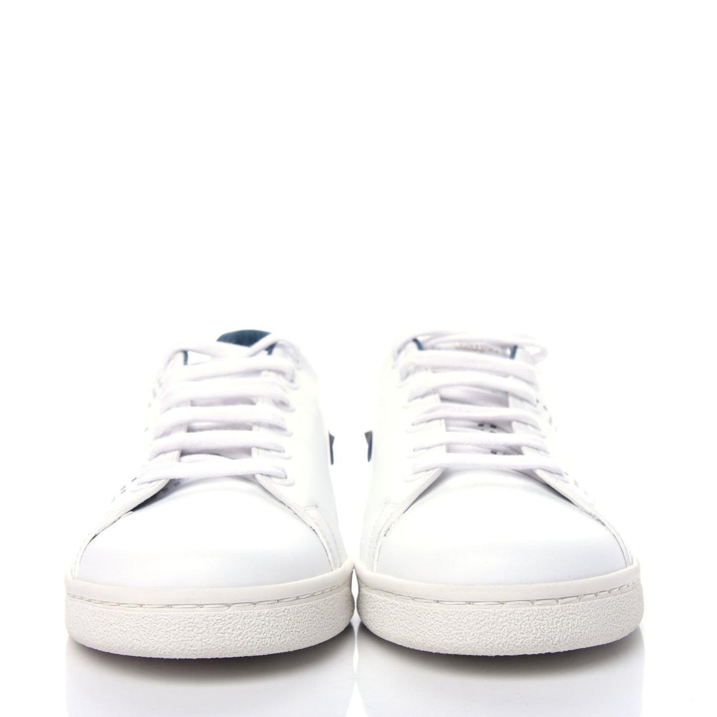Calfskin Womens Backnet Sneakers 38 White Blue