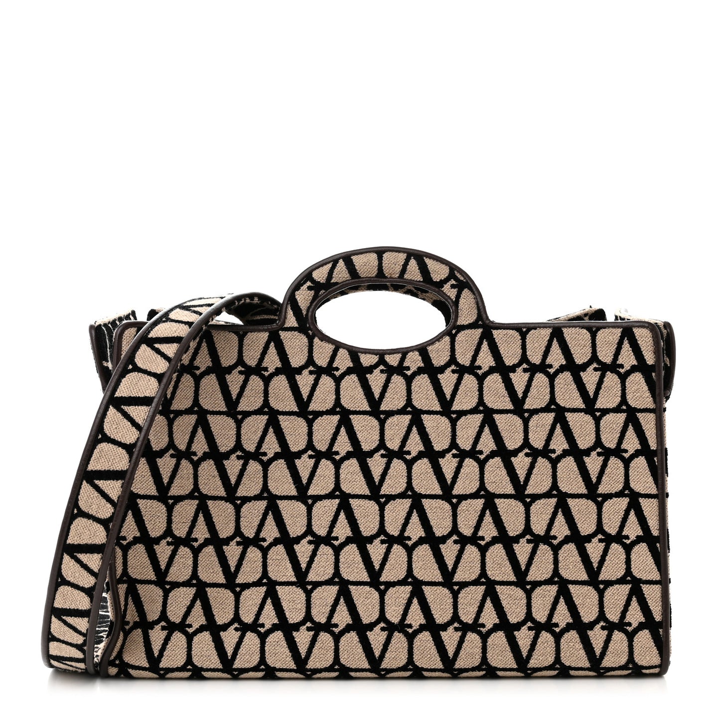 Toile Iconographe Goatskin Le Troisieme Shopping Bag Naturale Black Fondant