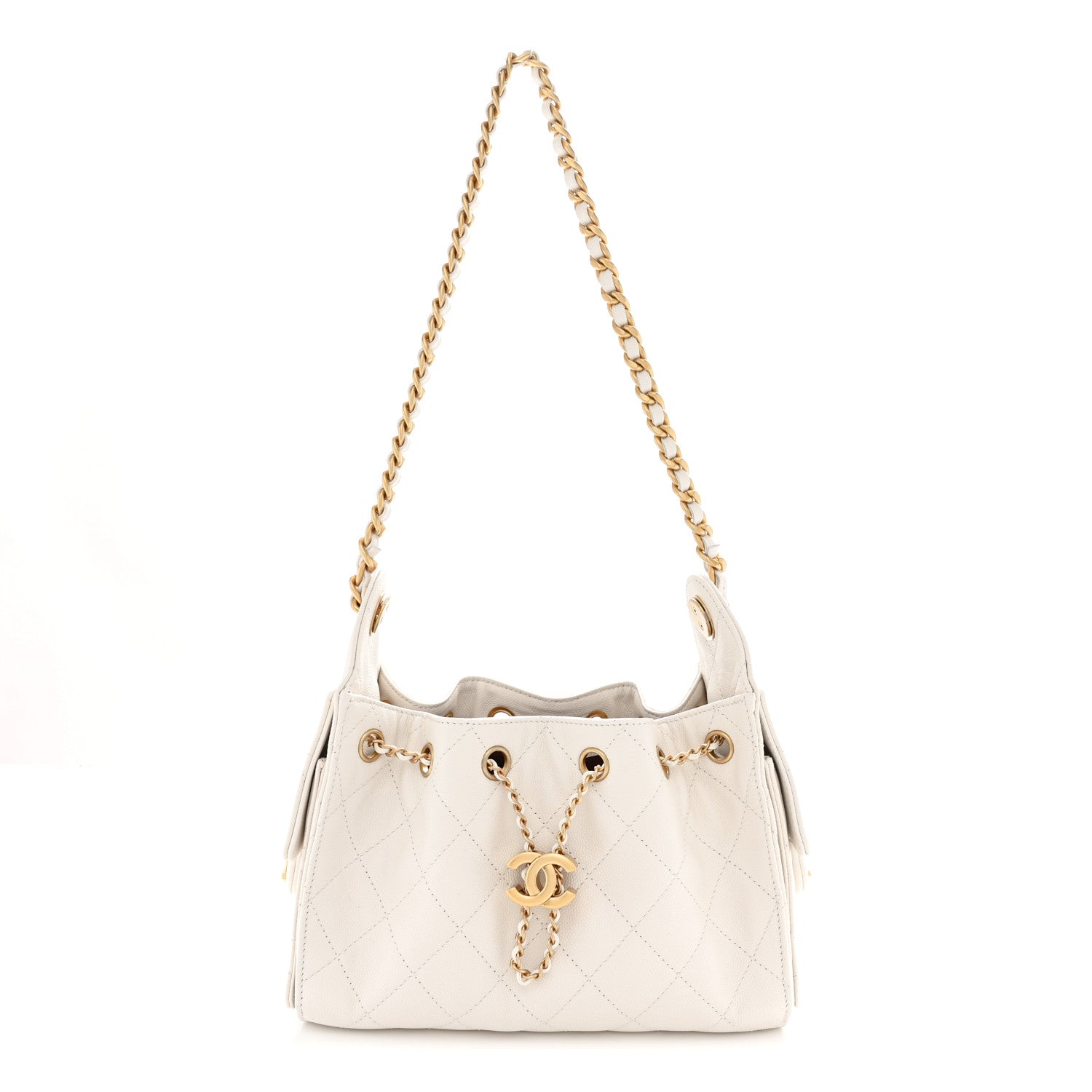 Chanel Caviar Quilted Mini Chanel 25 Handbag White 1 of 11