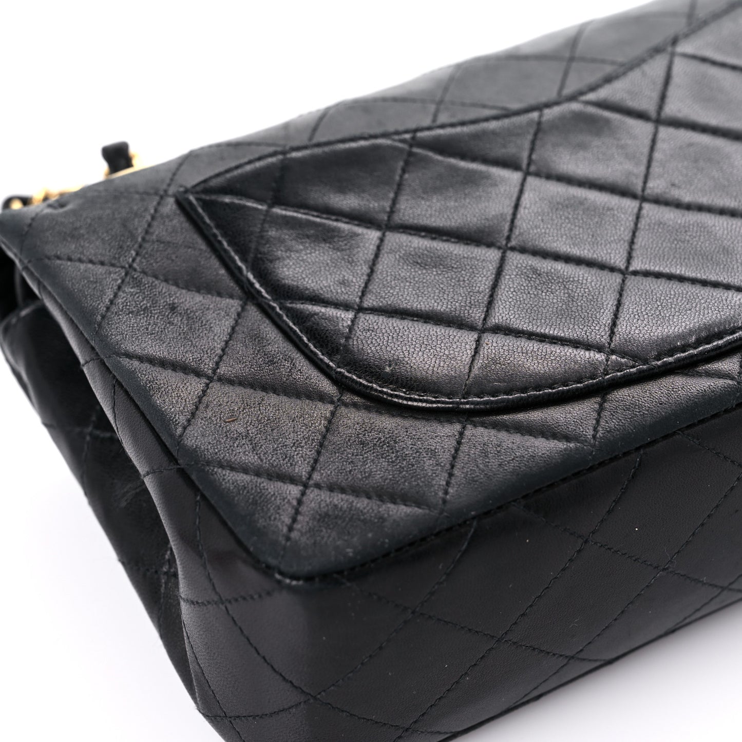 Lambskin Quilted Small Double Flap Black