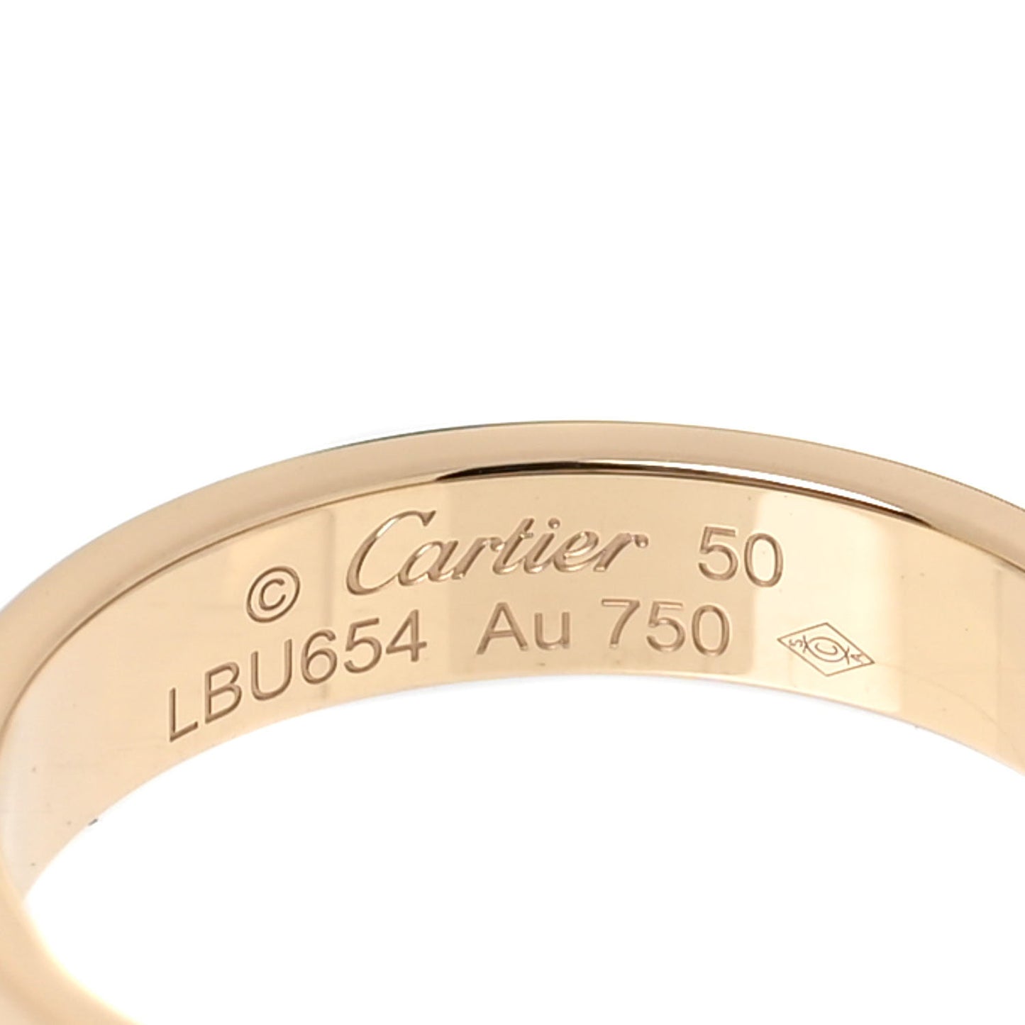 18K Yellow Gold 3.5mm LOVE Wedding Band Ring 50 5.25