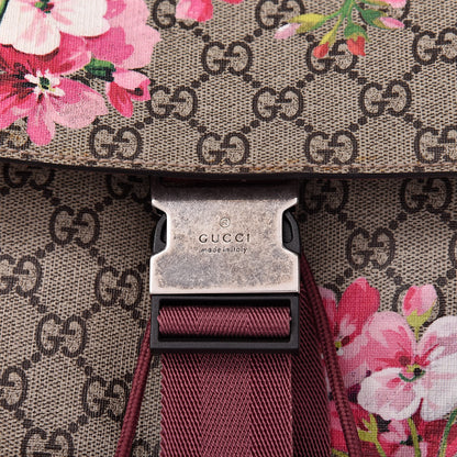 Gucci GG Supreme Monogram Blooms Medium Single Buckle Backpack Beige Multicolor Dry Rose 10 of 10