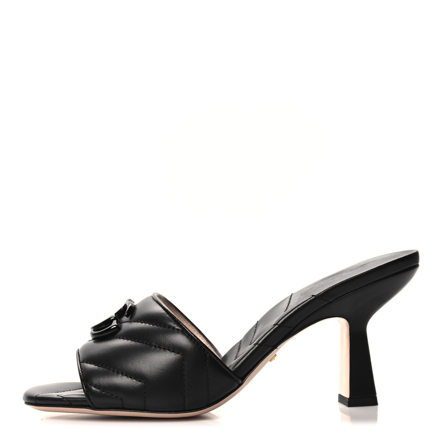 Nappa Matelasse Monochrome GG Marmont 75mm Slide Sandals 38 Black