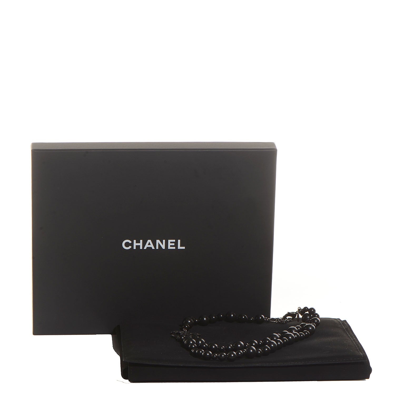 Chanel Glass Bead CC Map Short Necklace Ruthenium Black 6 of 6