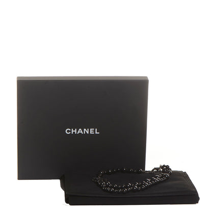 Chanel Glass Bead CC Map Short Necklace Ruthenium Black 6 of 6