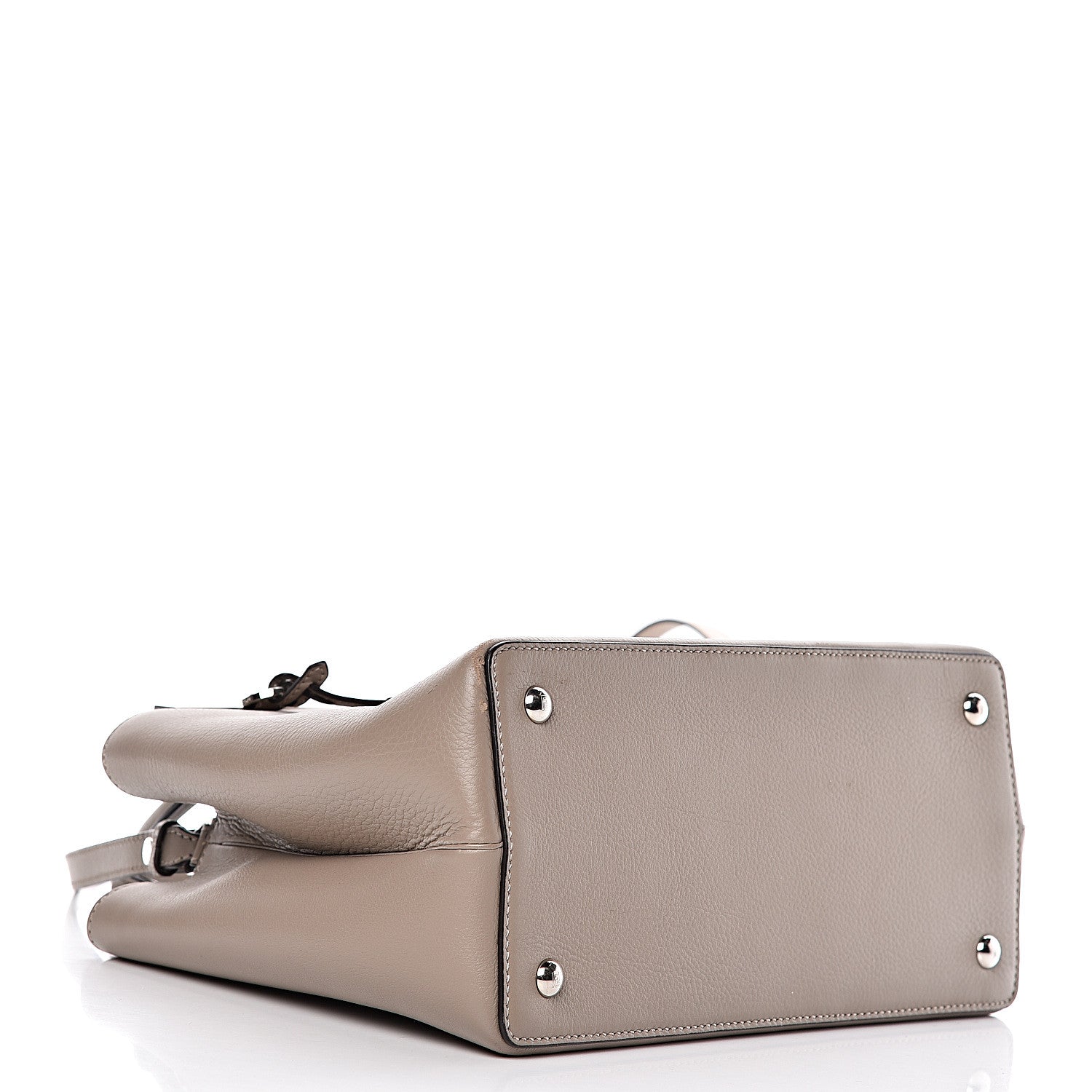 Fendi Vitello Dolce Century Petite 2Jours Tote Tortora Carbone 4 of 11