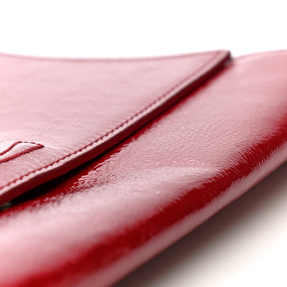 Saint Laurent Textured Patent Monogram Large Belle De Jour Clutch Red 16 of 18