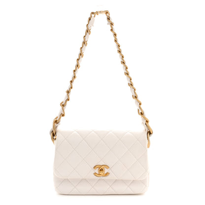 Chanel Lambskin Quilted CC Chain Shoulder Bag White 1 of 12