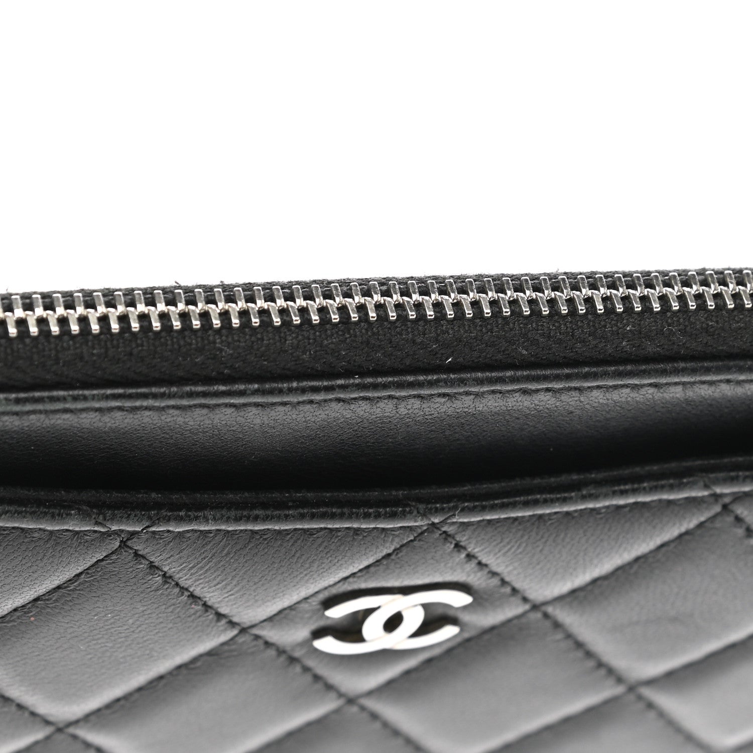 Chanel Lambskin Quilted Classic Zip Pouch Black 8 of 8
