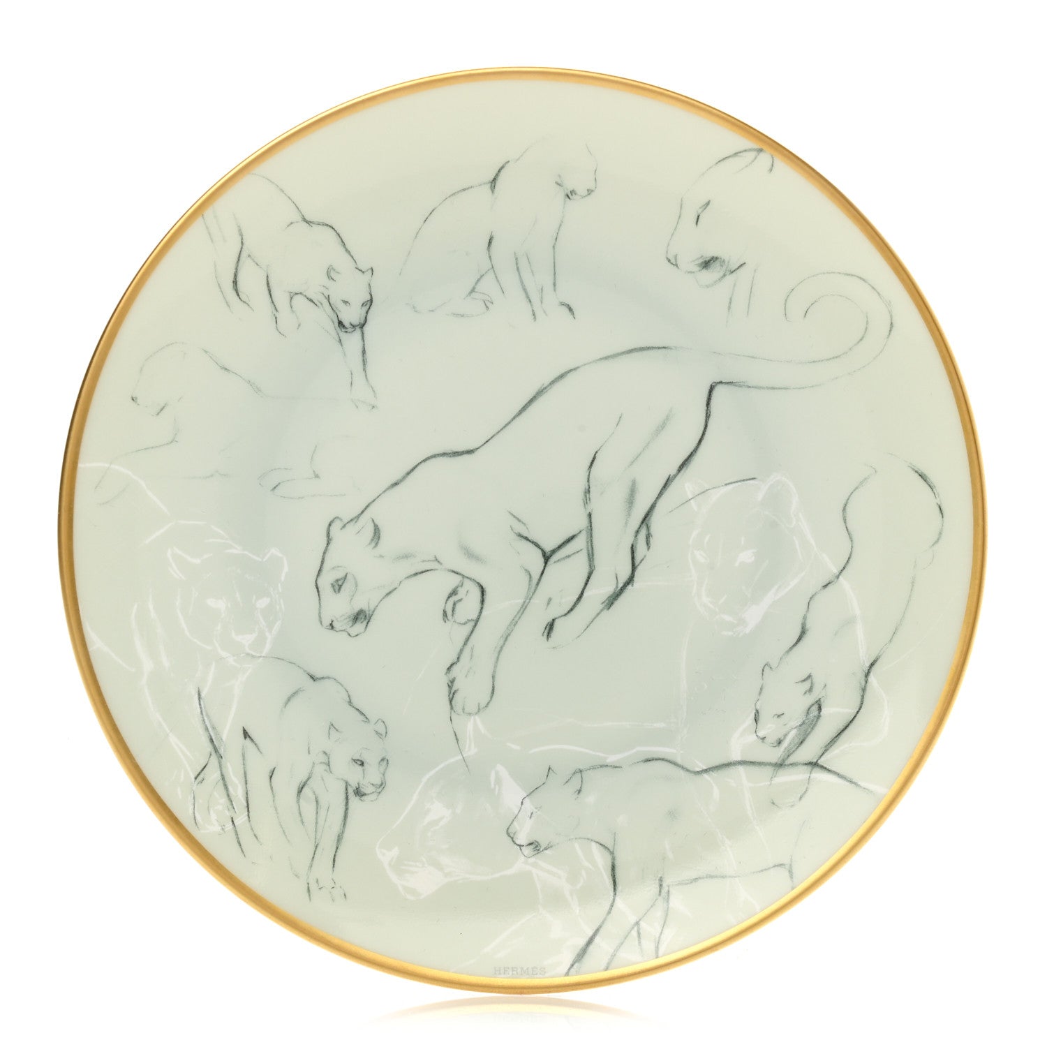 Hermes Porcelain Carnets D'Equateur Felines Bread And Butter Plate 1 of 7