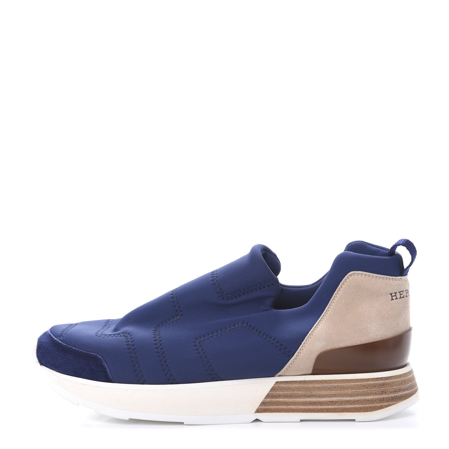 Hermes Technical Canvas Suede Womens Slip On Sneakers 36.5 Blue 1 of 7