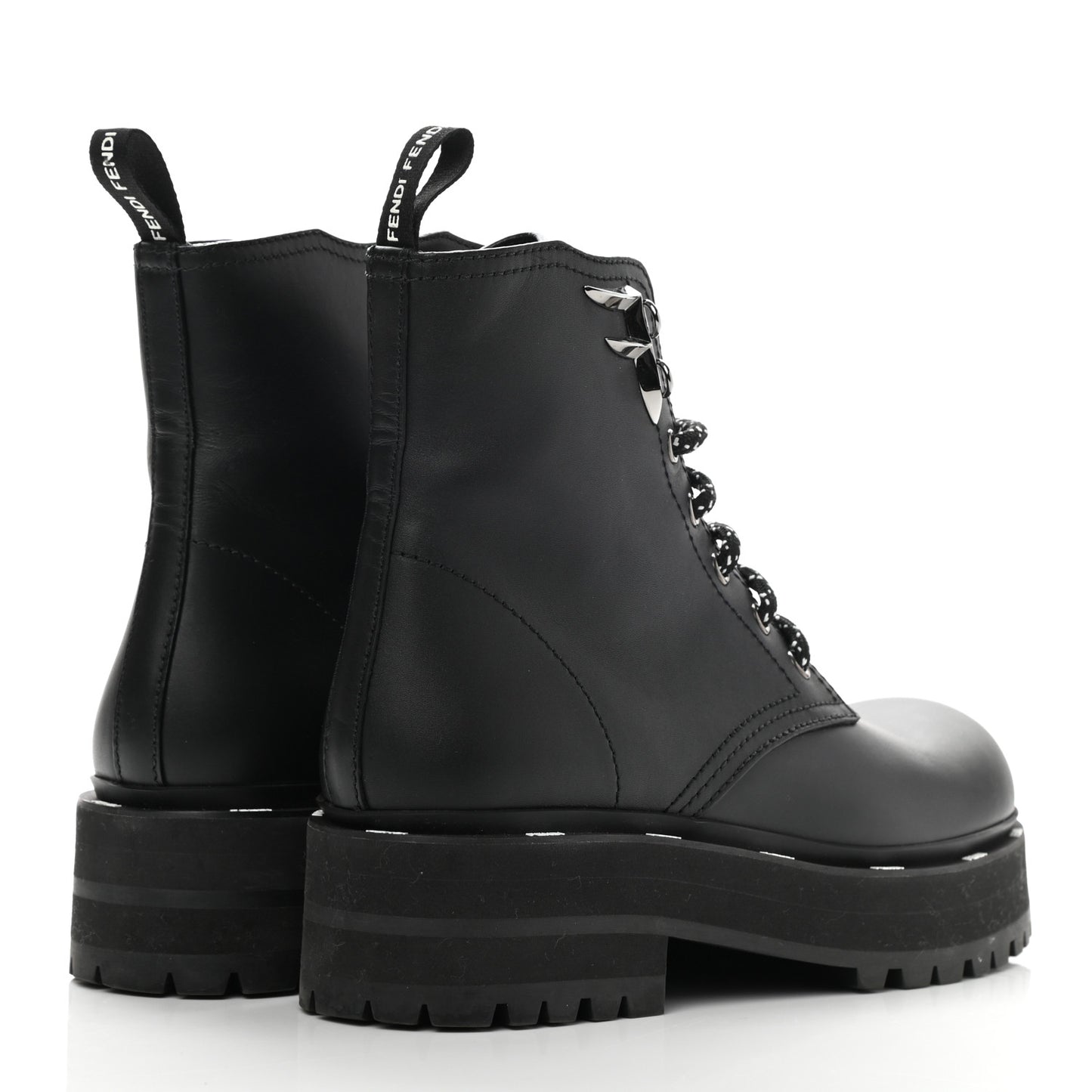 Calfskin FFreedom Platform Biker Boots 36.5 Black