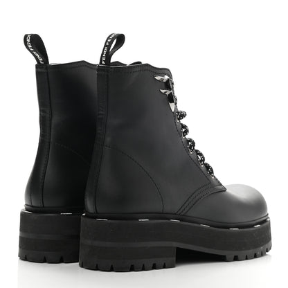 Fendi Calfskin FFreedom Platform Biker Boots 36.5 Black 4 of 8