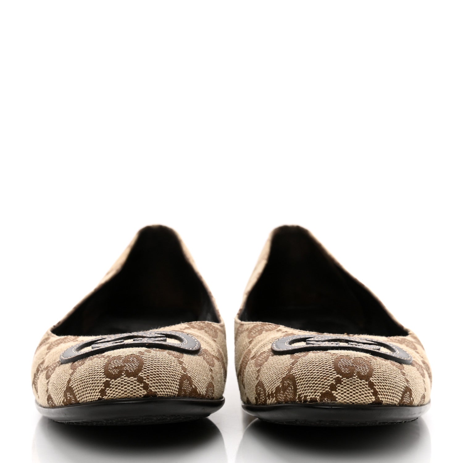Gucci GG Monogram Ballet Flat 38.5 Beige Ebony 2 of 9