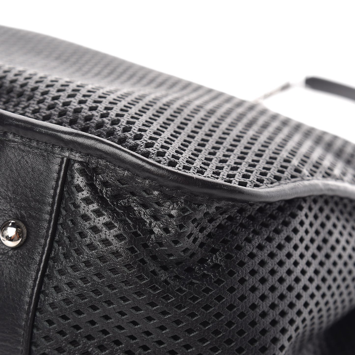 Calfskin Perforated Up In The Air Tote Black