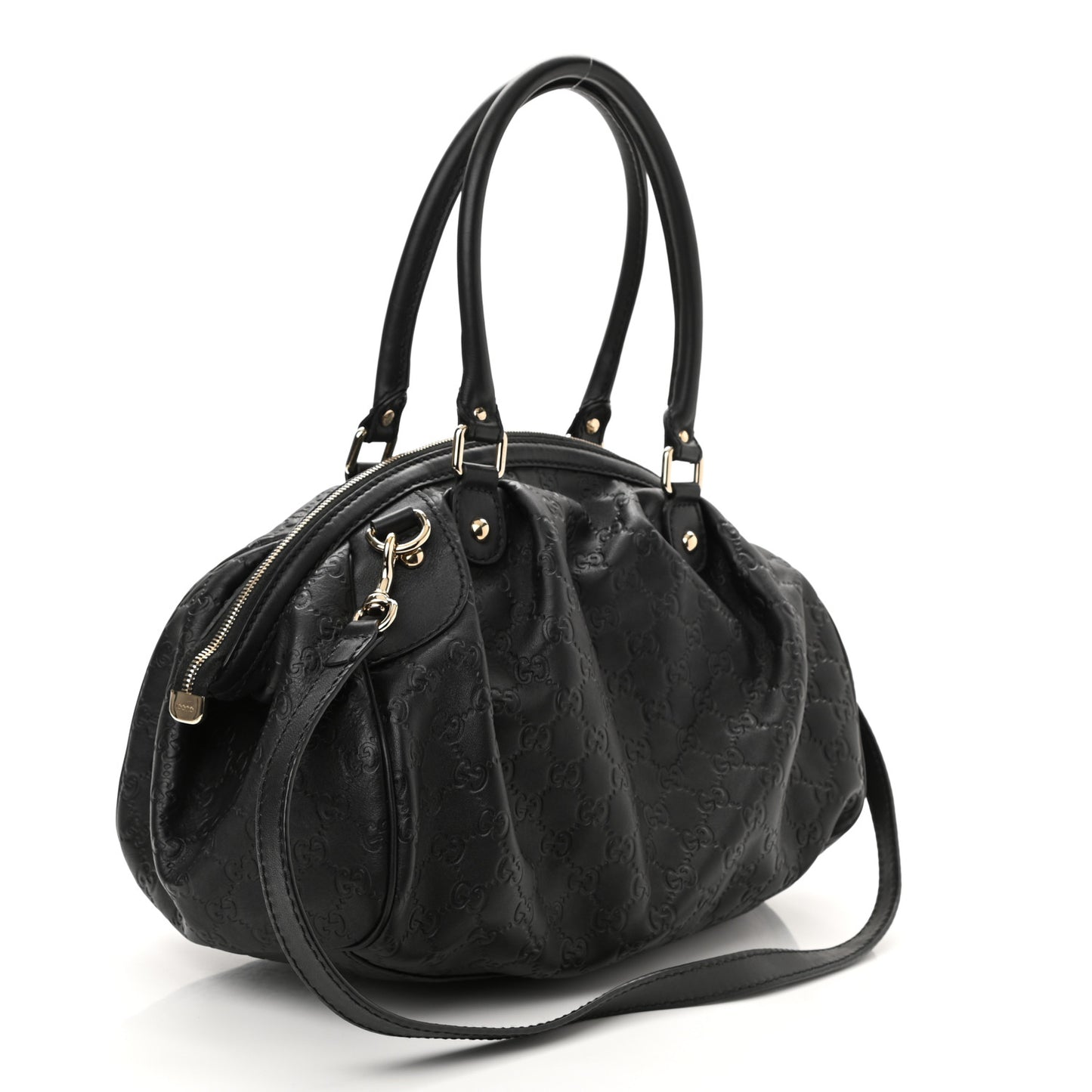 Guccissima Medium Sukey Boston Black