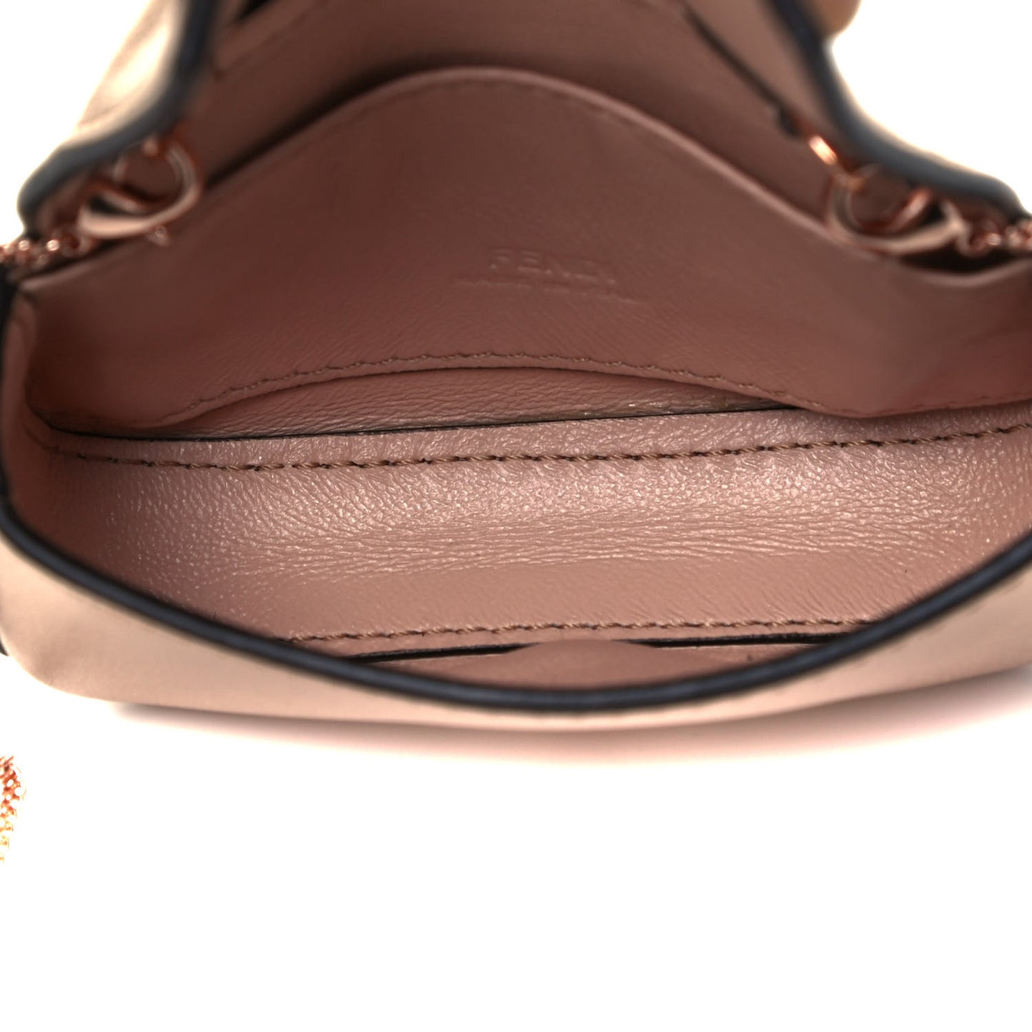 Vitello Laminato Nano Baguette Charm Rame