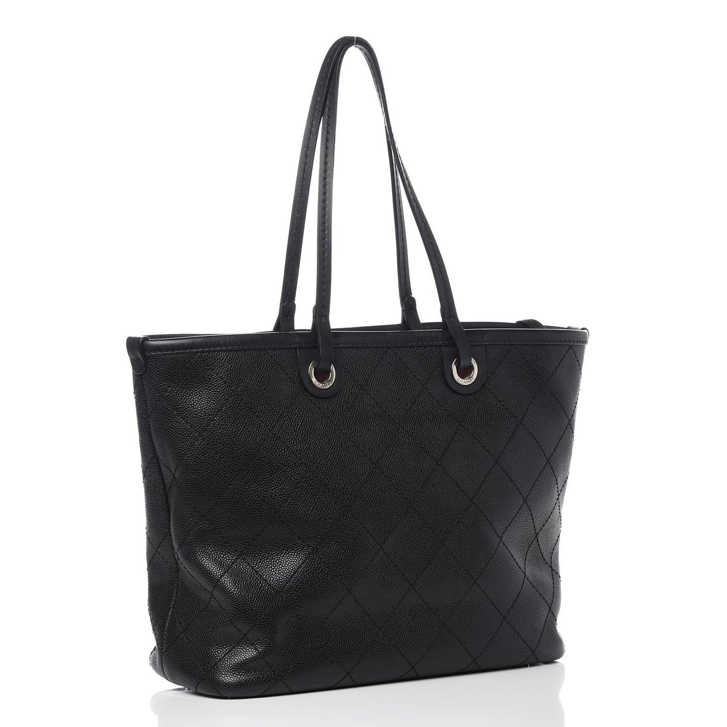 Grained Calfskin Shopping Fever Tote Black