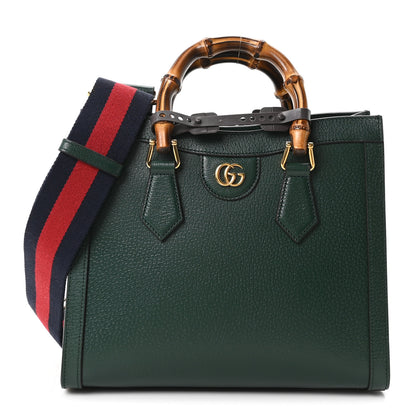 Gucci Textured Dollar Calfskin Web Small Diana Tote Bag Vintage Green Powder Pink 1 of 10