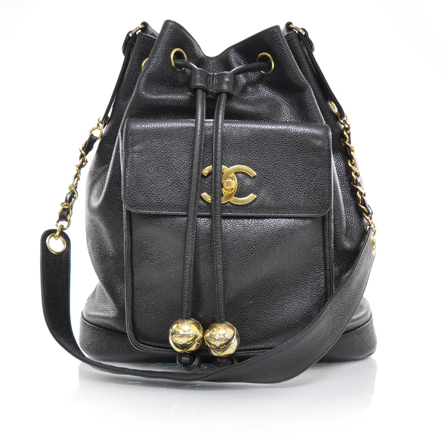Chanel Caviar Drawstring Shoulder Bag Black 1 of 11