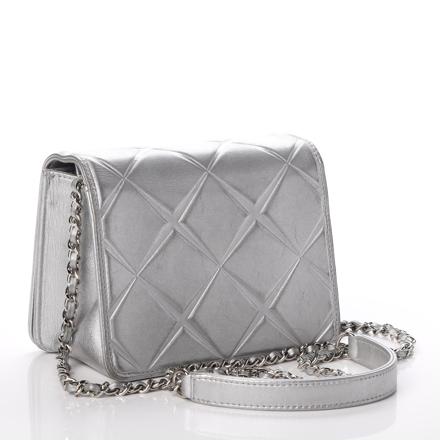 Chanel Metallic Calfskin Mini Propeller Flap Silver 3 of 16