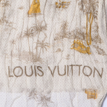 Louis Vuitton Cotton Linen Toile Etole De Louis Pareo Beige 5 of 7