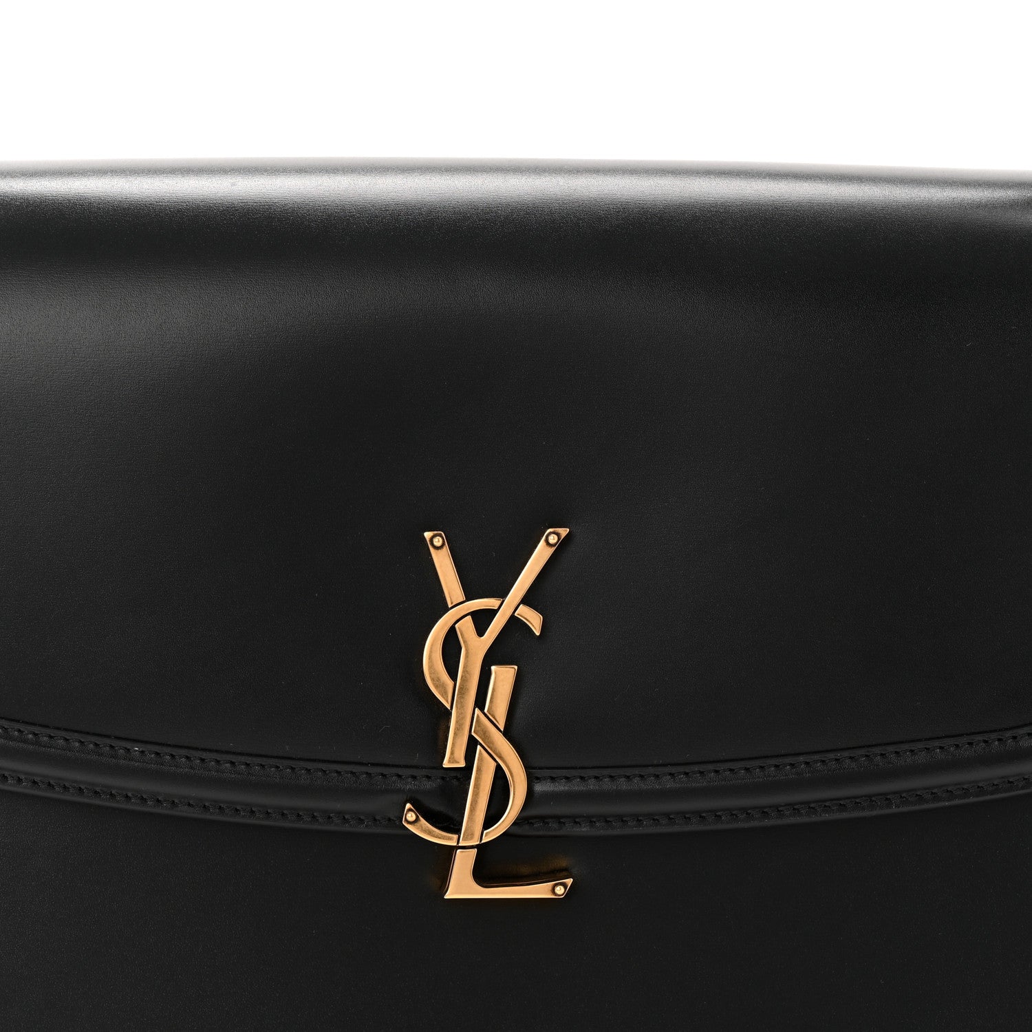 Saint Laurent Box Calfskin Monogram Large Solferino Shoulder Bag Black 8 of 10