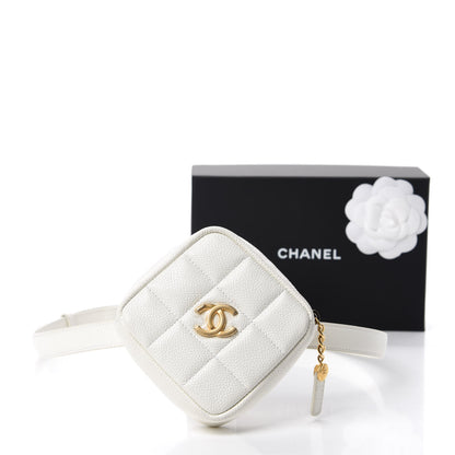 Chanel Caviar Quilted Coin Purse Belt Bag White 11 of 11