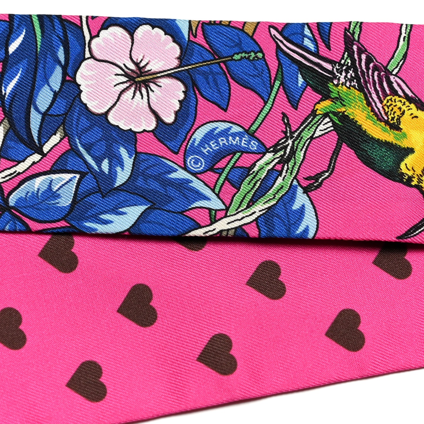 Silk Jungle Love Love Twilly Rose Vif Bleu Roy