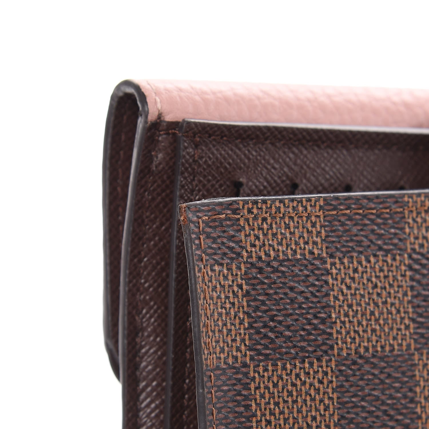 Louis Vuitton Damier Ebene Normandy Compact Wallet Rose Ballerine 5 of 9