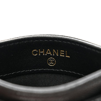 Chanel Caviar Quilted Crystal Enamel CC Card Holder Black 6 of 9