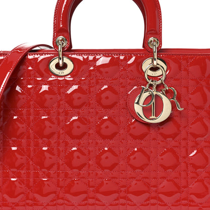 Christian Dior Patent Cannage Large Lady Dior Red 8 of 10